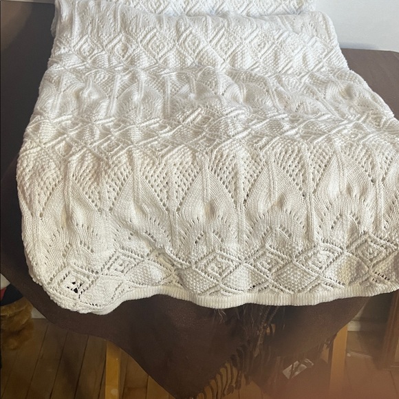 😄Z supply crocheted maxi dress lined off white medium - Picture 4 of 9